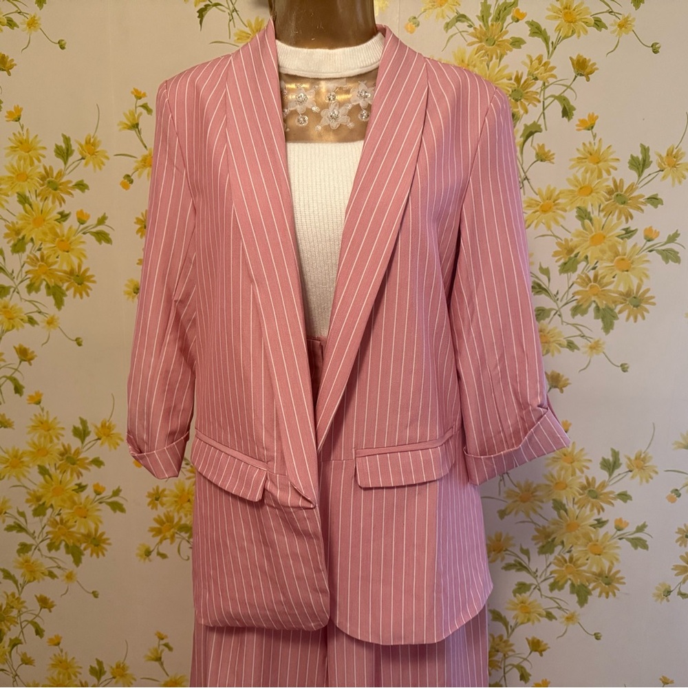 NWT Ovi Pink Striped Blazer size M
